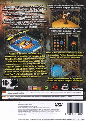 Fire Pro Wrestling Returns box cover back